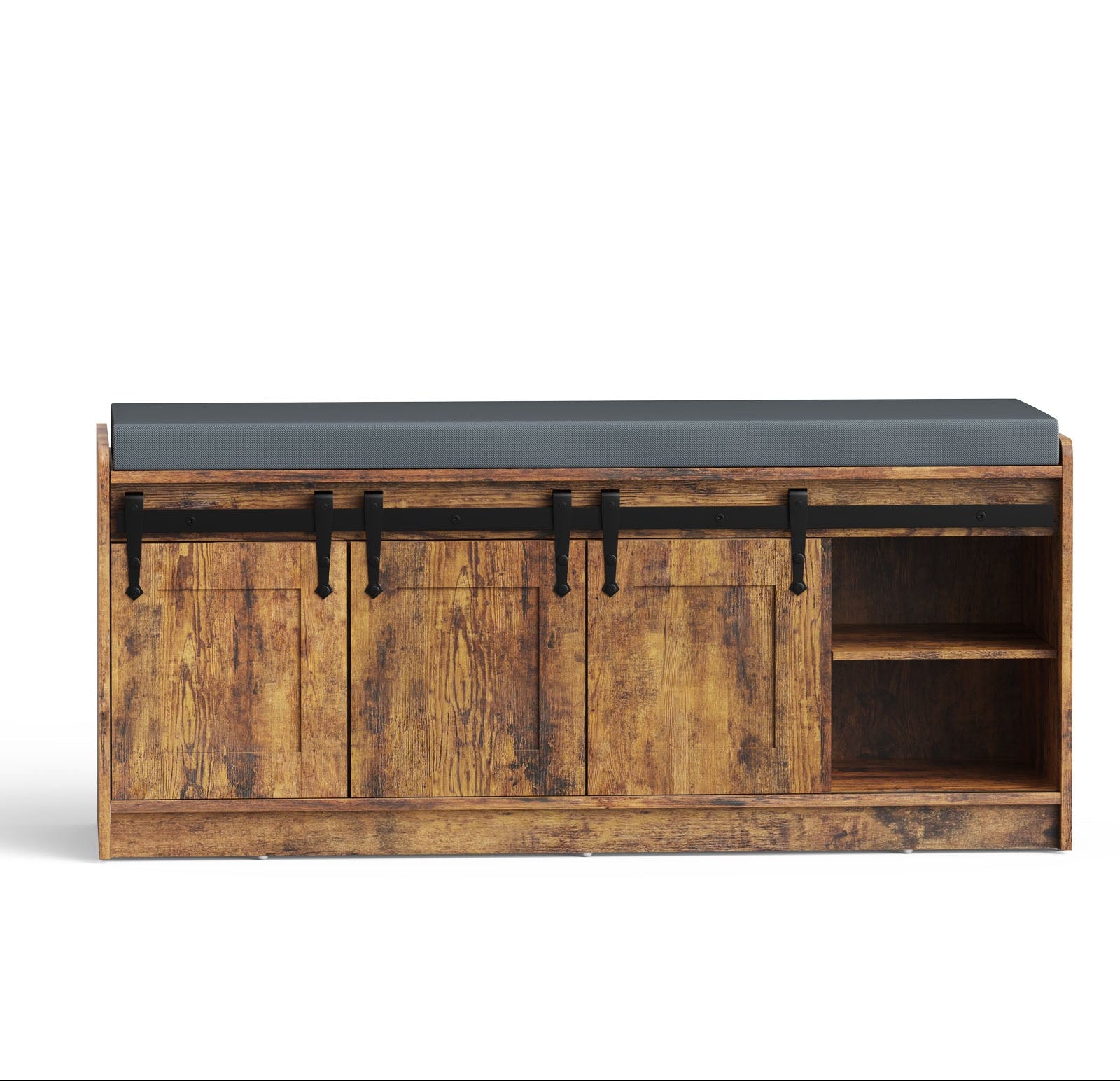 TINYNEST Shoes Bench with Storage,Cushion Seat, 42″ x 14″ x 18″