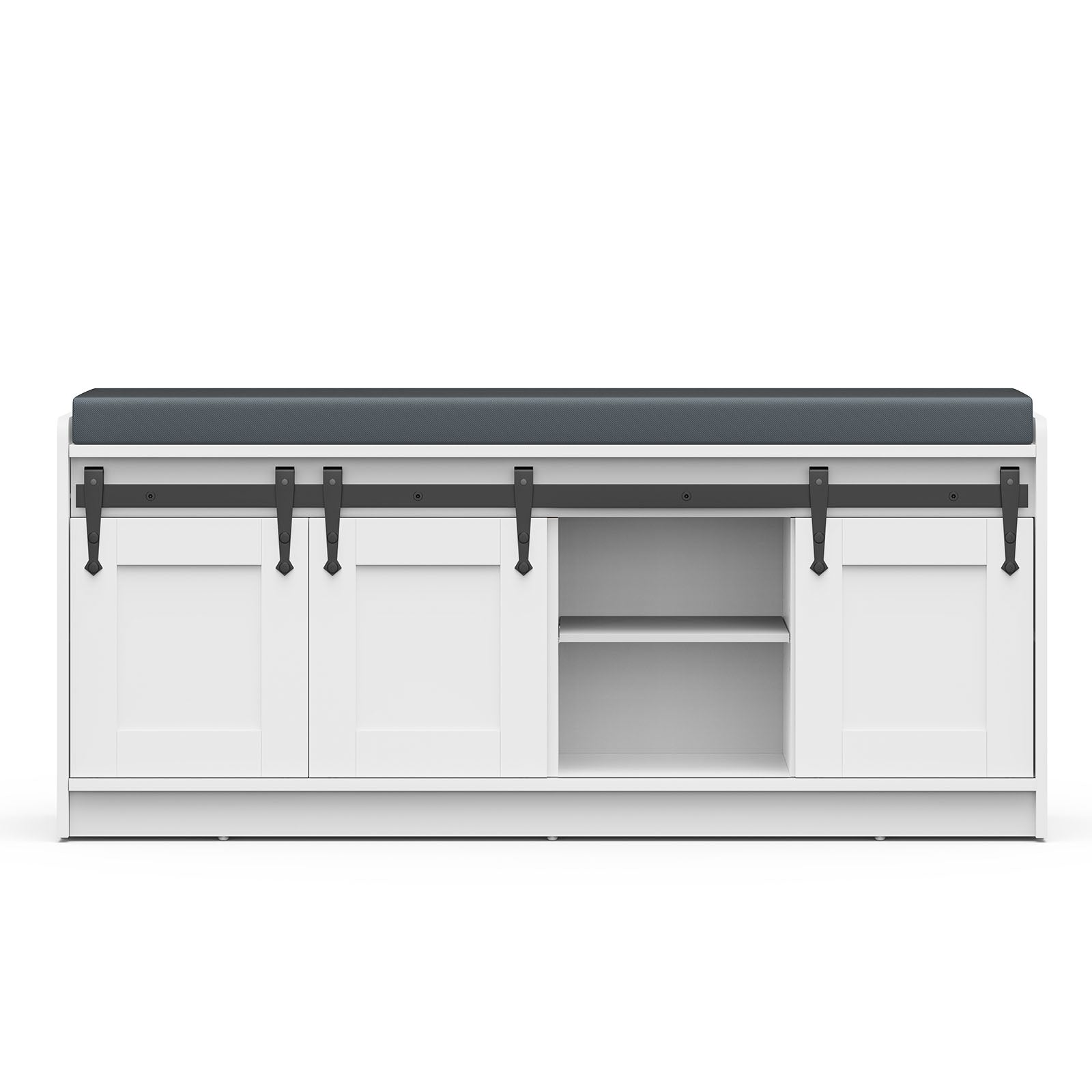 TINYNEST Shoes Bench with Storage,Cushion Seat, 42″ x 14″ x 18″