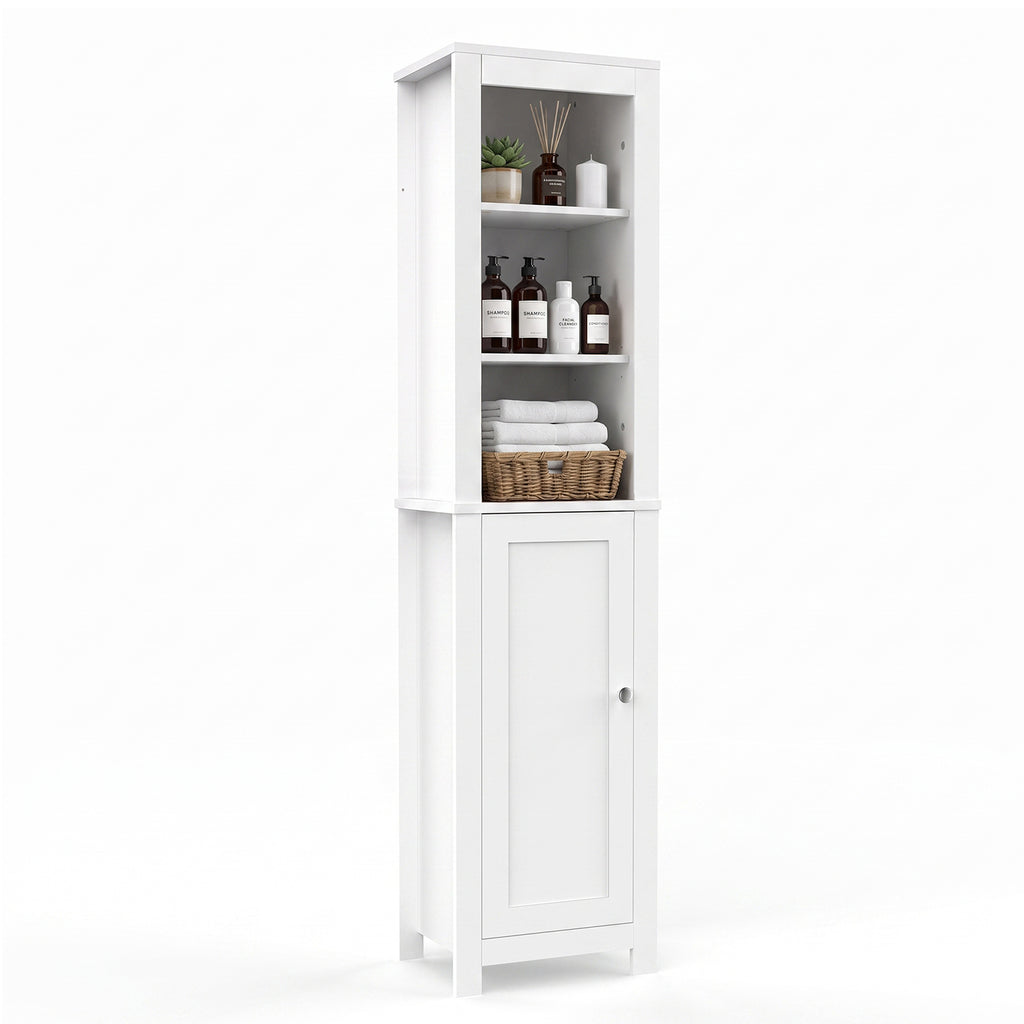 TINYNEST 66'' Tall Bathroom Storage Cabinet, Modern Farmhouse Storage Cabinets